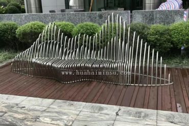 Outdoor stainless steel creative landscape bench, custom-made metal seats manufacturer