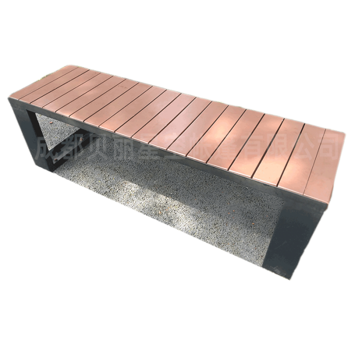 Outdoor leisure wooden steel bench