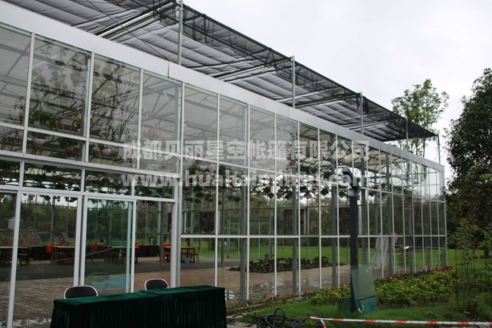 Intelligent large steel structure flower vegetable glass greenhouse