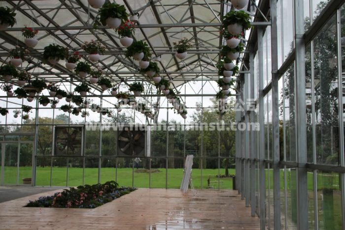 Intelligent large steel structure flower vegetable glass greenhouse