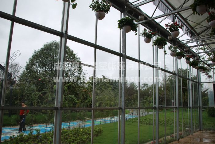 Intelligent large steel structure flower vegetable glass greenhouse