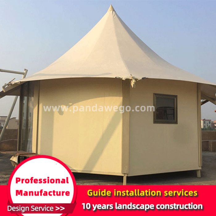 Tent of outdoor hexagonal wild luxury resort