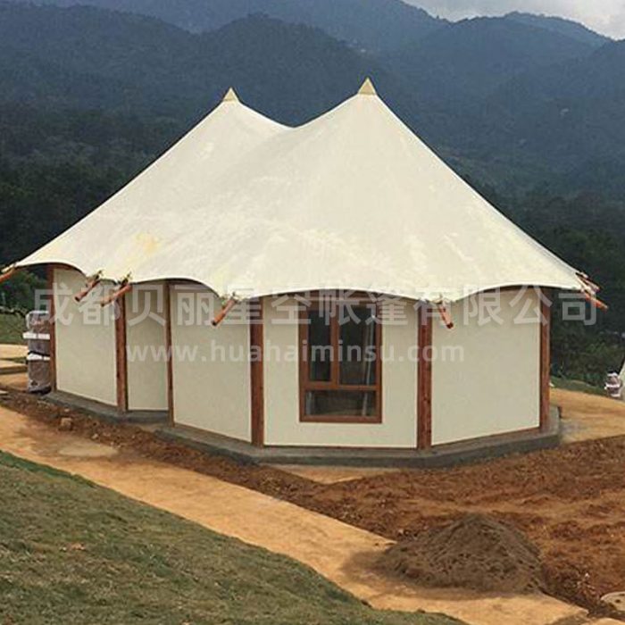 Tent of outdoor hexagonal wild luxury resort