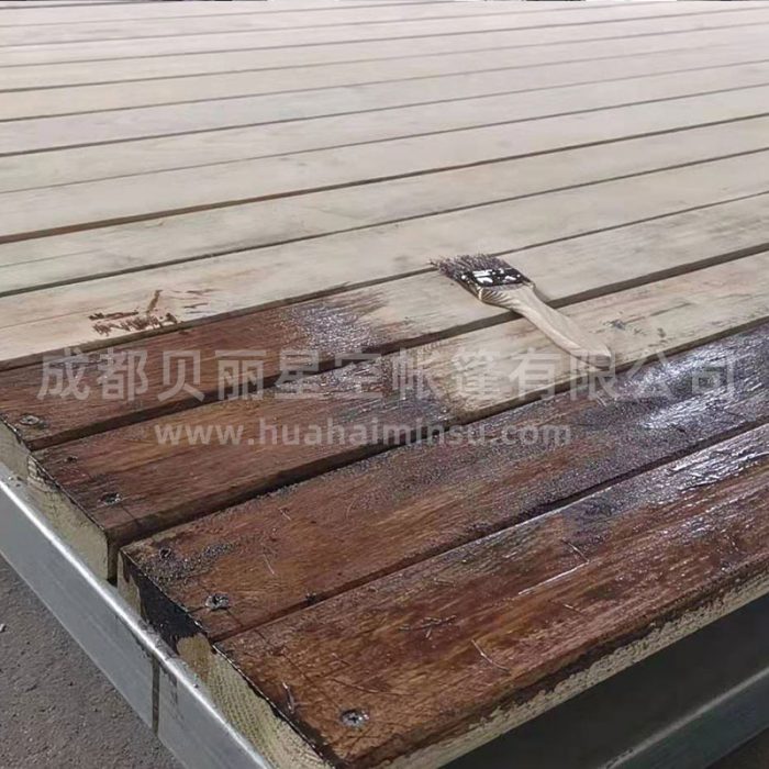 Customized steel structure wood platform for outdoor landscape