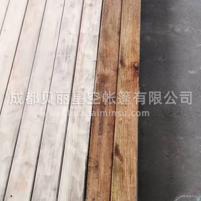 Customized steel structure wood platform for outdoor landscape