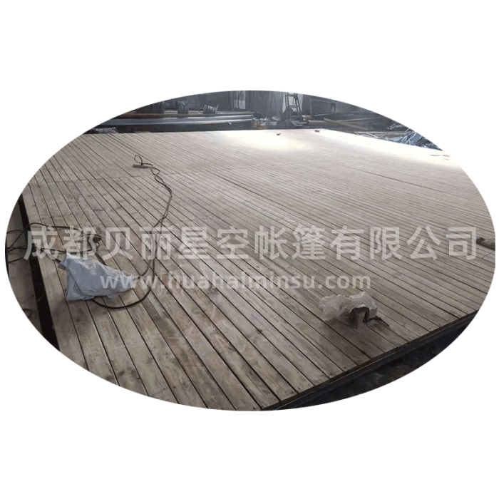 Customized steel structure wood platform for outdoor landscape