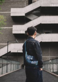 One‑of‑a‑Kind Handwoven Old Fabric Patchwork Fanny Pack