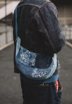 One‑of‑a‑Kind Handwoven Old Fabric Patchwork Fanny Pack