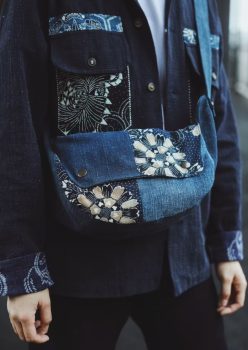 One‑of‑a‑Kind Handwoven Old Fabric Patchwork Fanny Pack