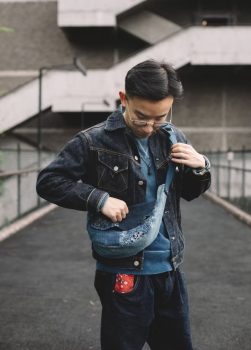 One‑of‑a‑Kind Handwoven Old Fabric Patchwork Fanny Pack