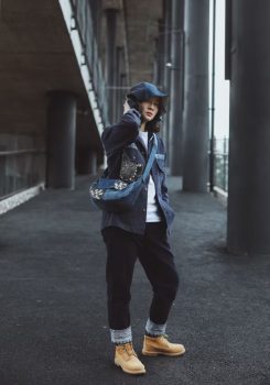 One‑of‑a‑Kind Handwoven Old Fabric Patchwork Fanny Pack