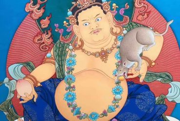 Yellow Jambhala Thangka for Prosperity & Merit